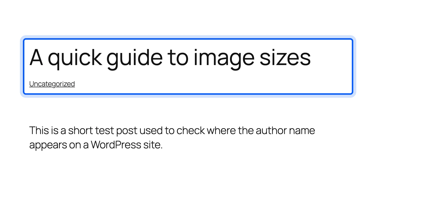 Post without an author name on Twenty Twenty-Five
