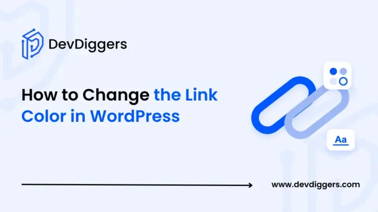 Flat chain link icon with color swatches beside the title How to Change the Link Color in WordPress