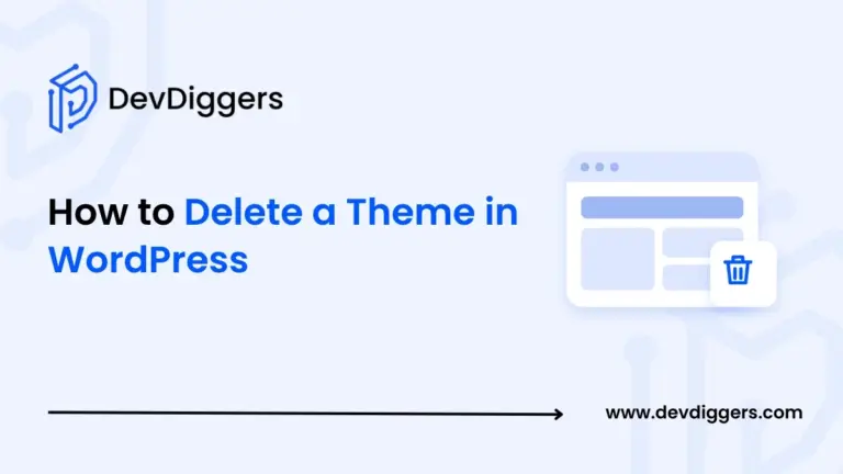 Flat theme window icon with a trash can beside the title How to Delete a Theme in WordPress
