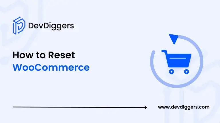 Flat shopping cart with reset arrow icon beside the title How to Reset WooCommerce