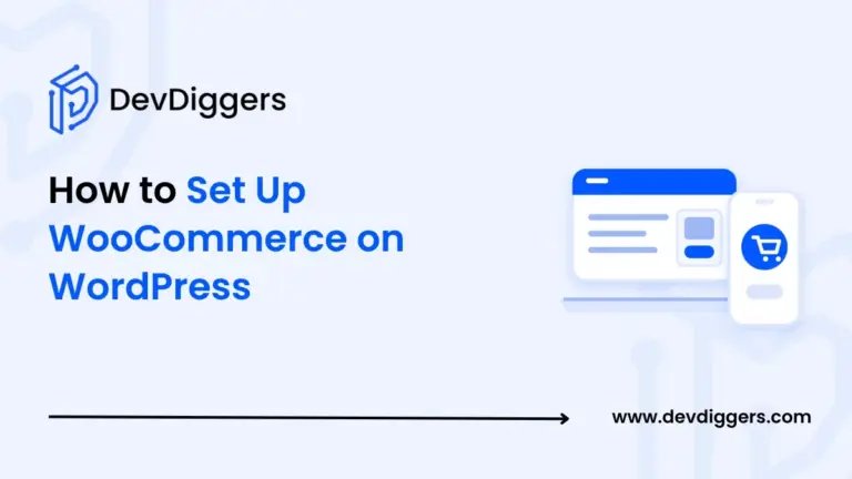 Flat laptop and phone with cart icon beside the title How to Set Up WooCommerce on WordPress