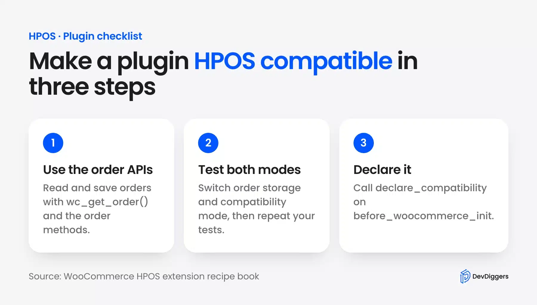 Three steps to make a WooCommerce plugin HPOS compatible