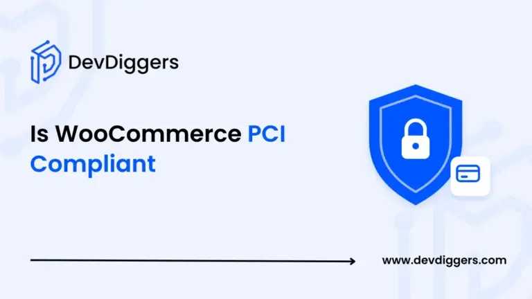 Flat shield icon with a lock and a payment card beside the title Is WooCommerce PCI Compliant