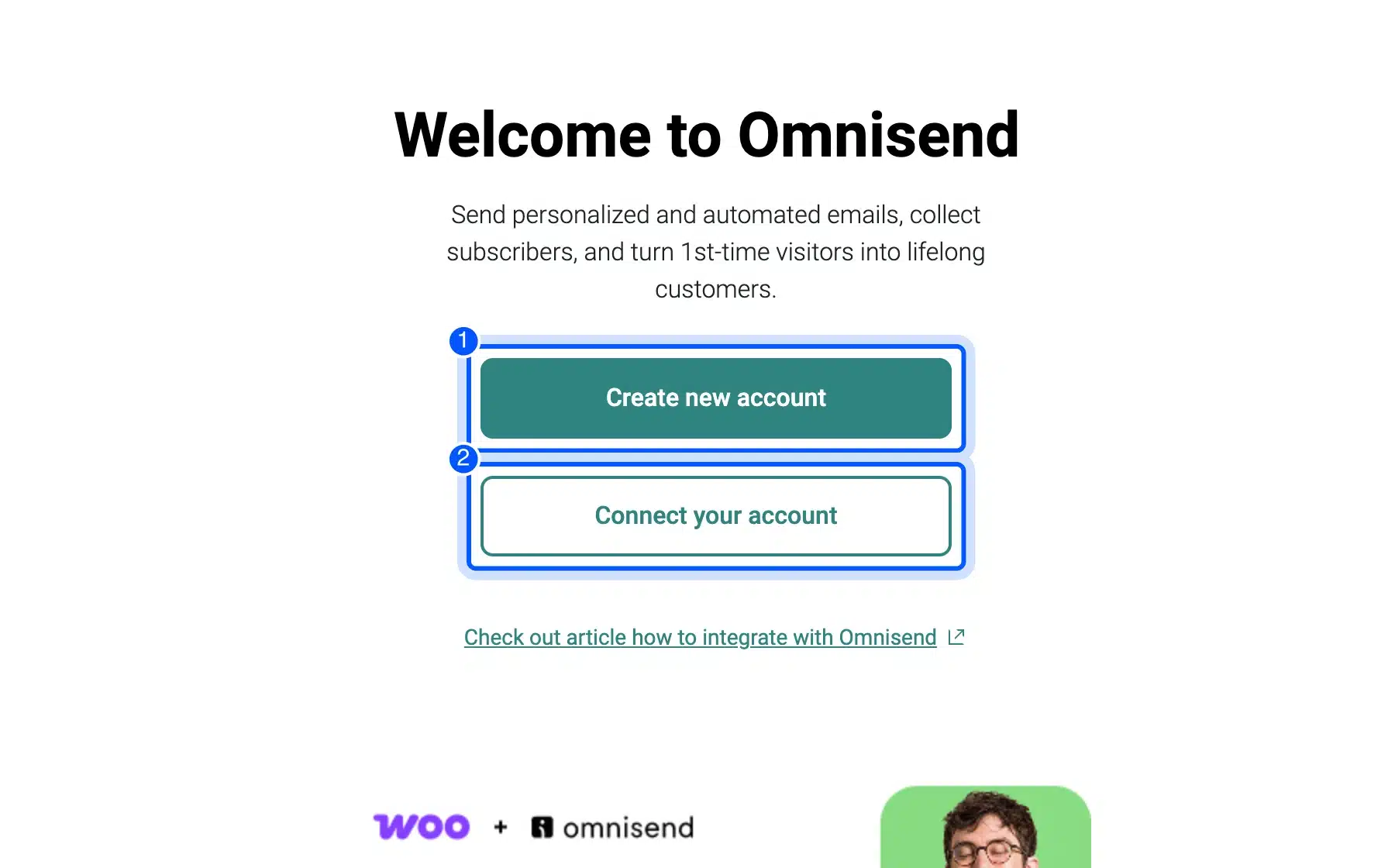 Omnisend WooCommerce plugin connect screen