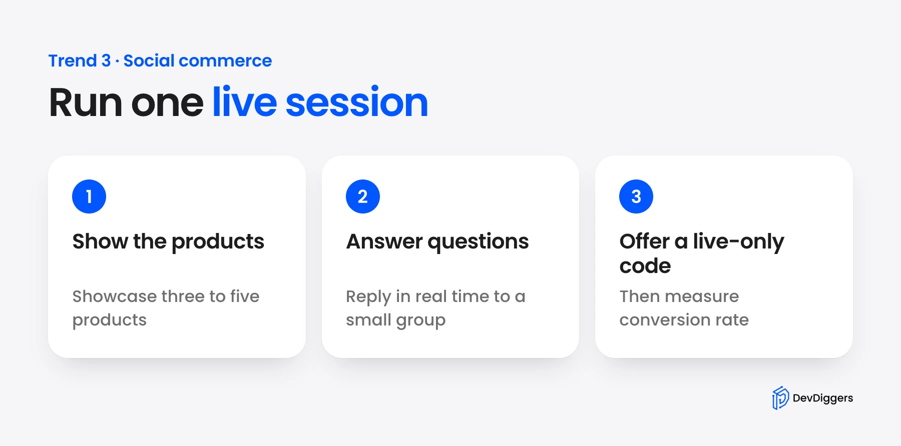 Three steps to run one live selling session on Instagram or TikTok