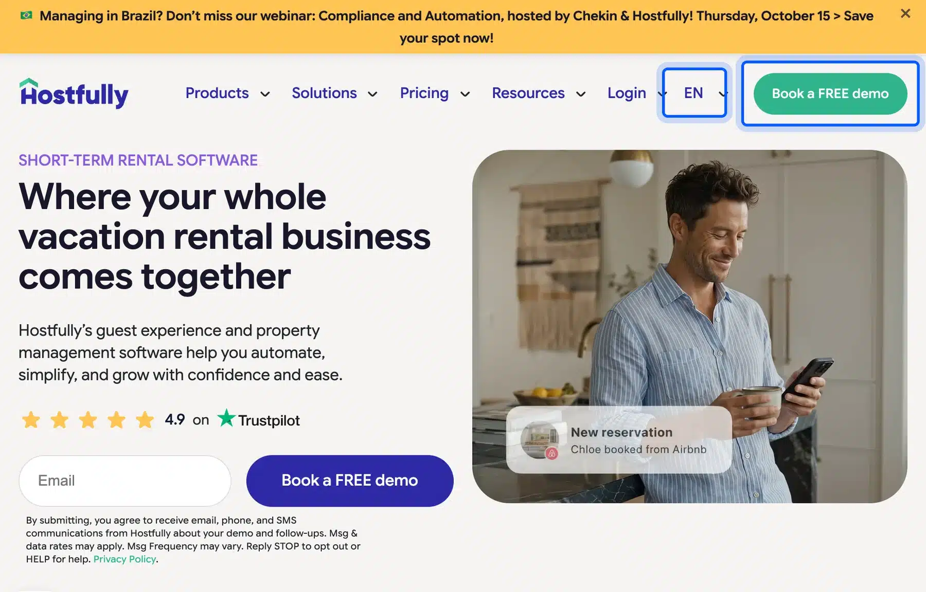 Business website with a language selector made with WordPress