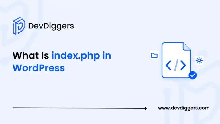 Flat code file icon beside the title What Is index.php in WordPress