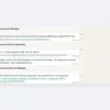 WhatsApp messages from the store with a back in stock offer, an order completed update, an unfinished chat reminder and a payment reminder link