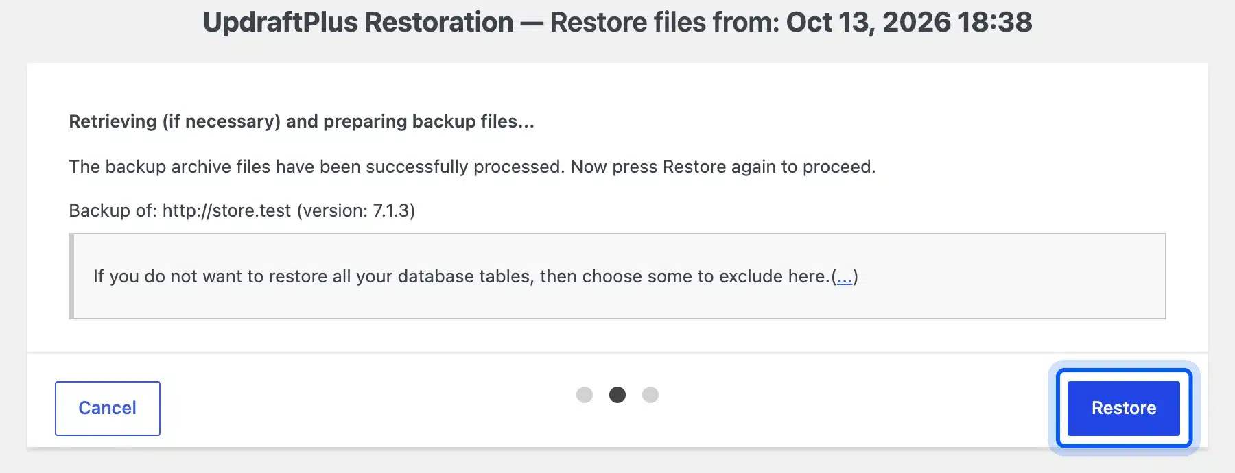 Restore confirmation step in UpdraftPlus
