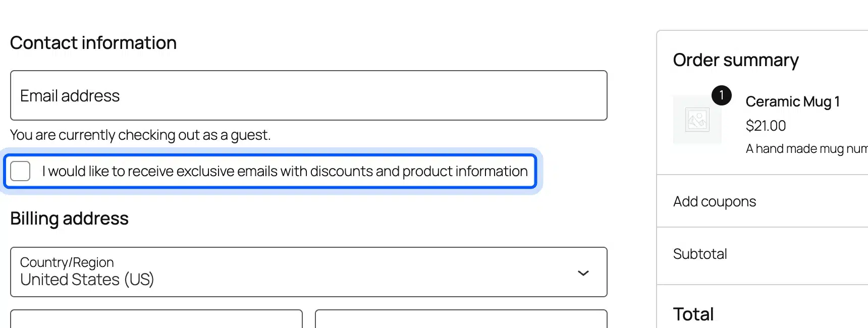 WooCommerce checkout marketing opt-in checkbox from MailPoet