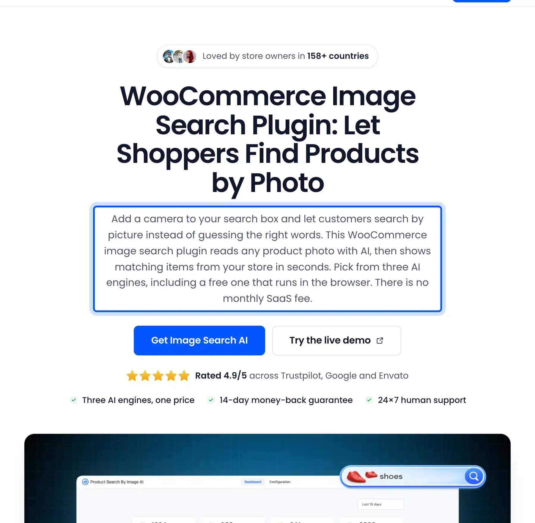WooCommerce product search by image AI plugin page