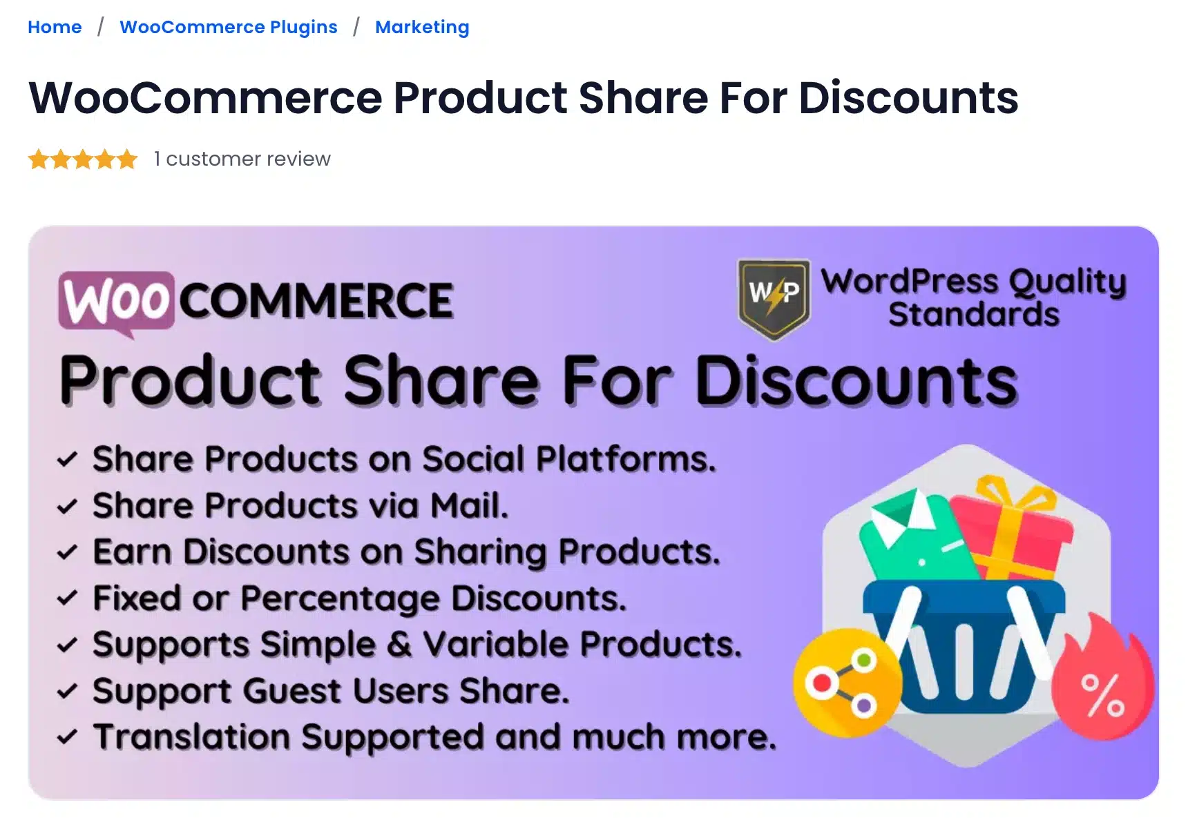 WooCommerce Product Share For Discounts plugin page on DevDiggers