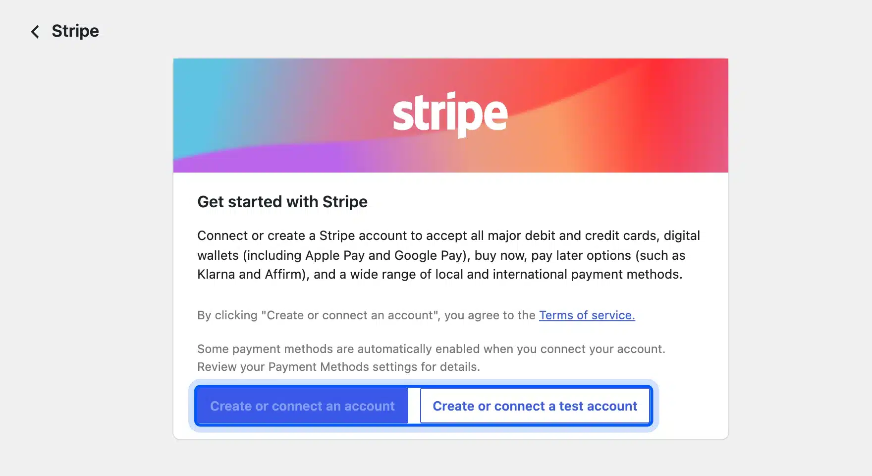 WooCommerce Stripe plugin connect account screen