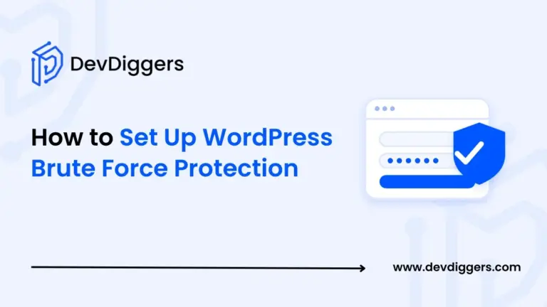 Flat login window and shield icon beside the title How to Set Up WordPress Brute Force Protection