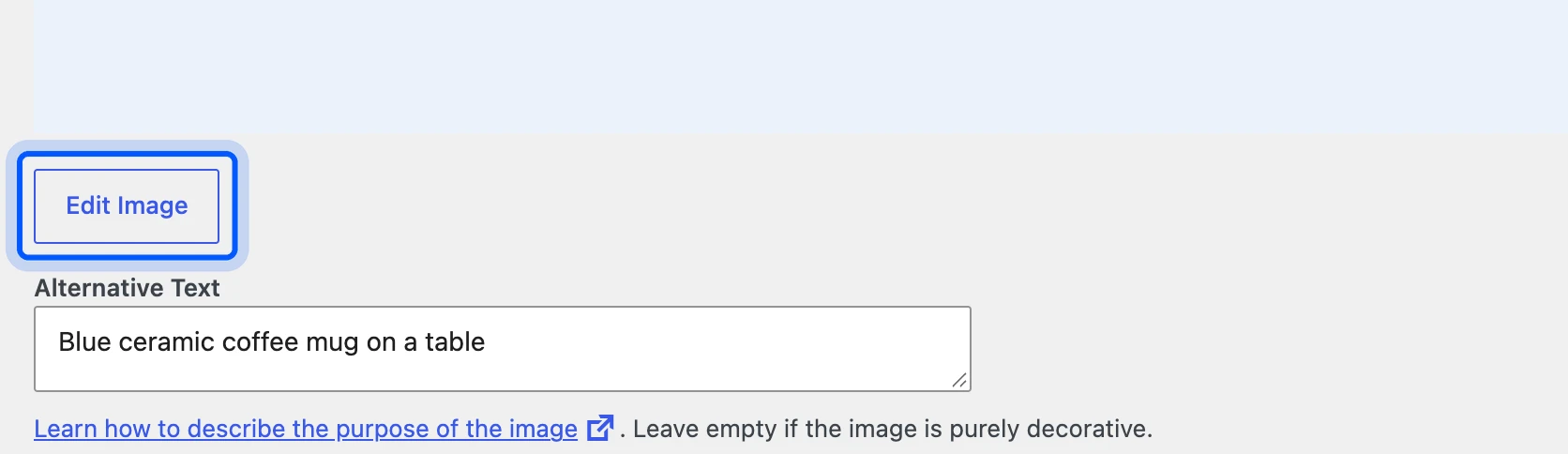 Edit Image button on the WordPress Edit Media screen