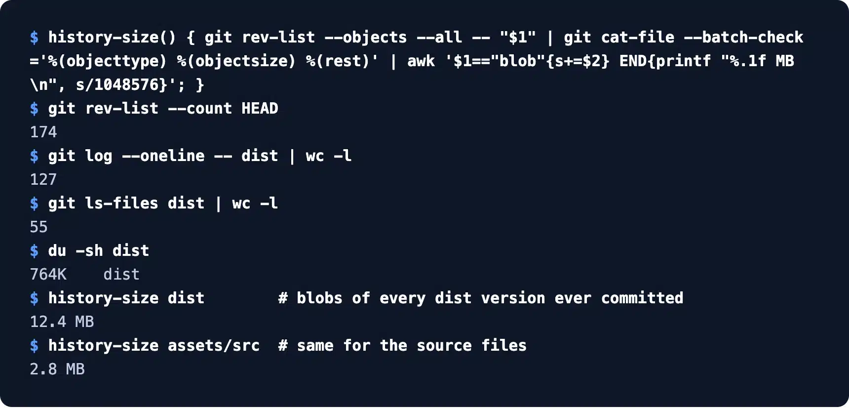 Dist commits measured in the DevDiggers theme Git repo