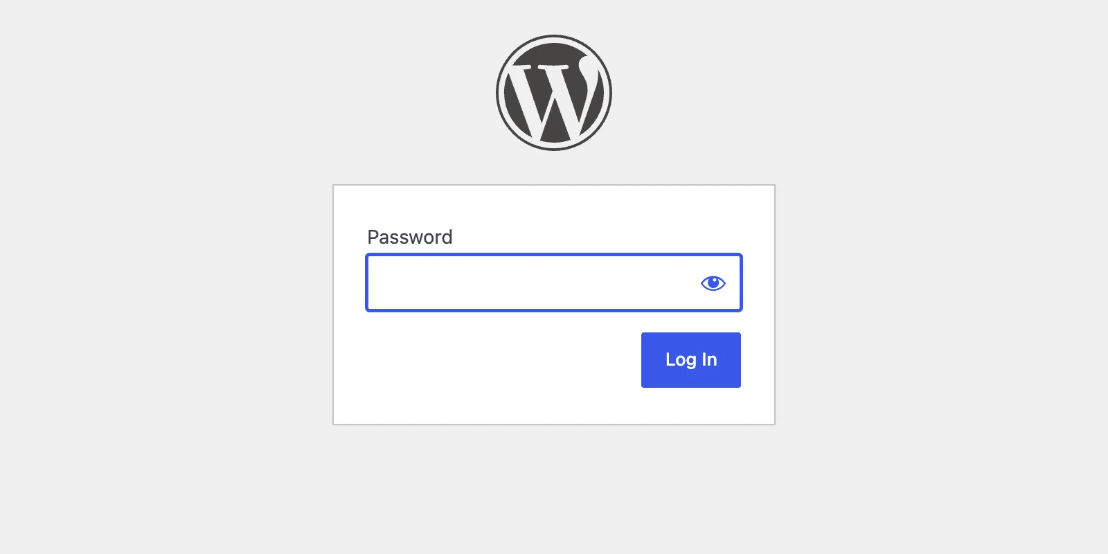 Password form a visitor sees on a protected site