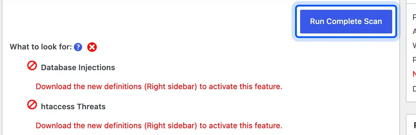 Anti-Malware Run Complete Scan button