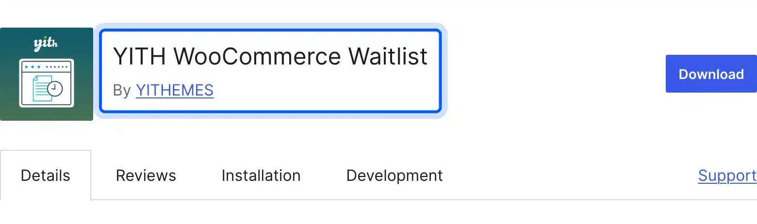 YITH WooCommerce Waitlist plugin listing on WordPress.org